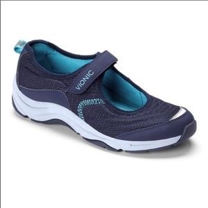 Vionic Blue Orthotic Mary Jane Sunset  Shoes 8